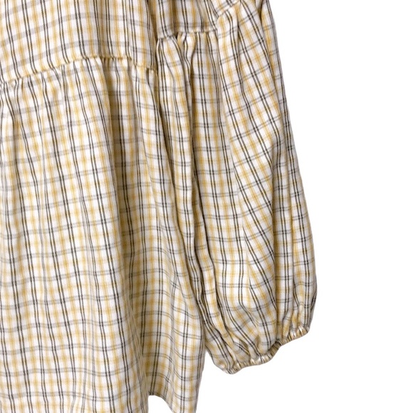 MAX STUDIO Yellow Pleated Long Sleeve Top - Picture 4 of 6